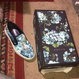 Authentic Gucci Blooms Slip-On Sneaker